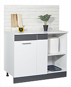 Bottom corner kitchen cabinet SARONA 100cm left/right, chipboard, WHITE/ANTHRACIT_2