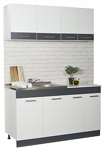 KITCHEN SET SARONA 140CM, WHITE/ANTHRACIT