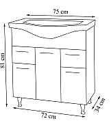 KIT BAZA SI LAVOAR SERIA 153, 75CM SERTARE ALB_2