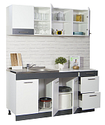 KITCHEN SET SARONA 160.01CM, WHITE/ANTHRACIT_1