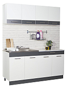 KITCHEN SET SARONA 160.02CM, WHITE/ANTHRACIT_0