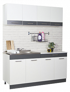 KITCHEN SET SARONA 160.02CM, WHITE/ANTHRACIT