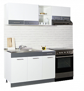 KITCHEN SET SARONA 180.03CM, WHITE/ANTHRACIT