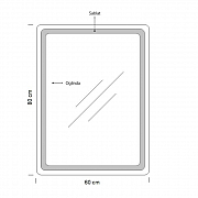 Oglinda cu iluminare led si intrerupator touch, MD3,  60*80cm, rama neagra_2