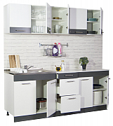 KITCHEN SET SARONA 200.01CM, WHITE/ANTHRACIT_1