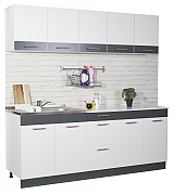 KITCHEN SET SARONA 200.01CM, WHITE/ANTHRACIT_0