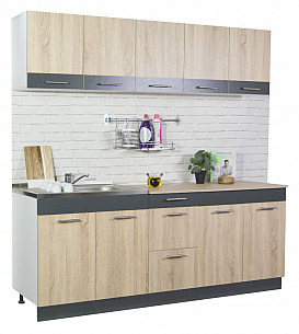 KITCHEN SET SARONA 200.01CM, SONOMA/ANTHRACIT