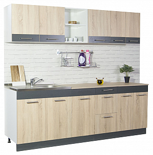 KITCHEN SET SARONA 220.01CM, SONOMA/ANTHRACIT