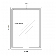 OGLINDA CU ILUMINARE LED,  FUNCTIE DEZABURIRE, CEAS SI TERMOMETRU, MD1, 60*80CM_2