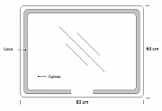 OGLINDA CU ILUMINARE LED,  FUNCTIE DEZABURIRE, CEAS SI TERMOMETRU, MD1, 80*60CM_2