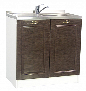 KITCHEN BOTTOM CABINET, SQUARE, GLOSSY WENGE