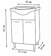 BAZA SI LAVOAR SERIA 153, 55CM ALB_2