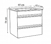 BAZA SI LAVOAR SERIA 786, 65CM, SUSPENDATA CU SERTARE, ALB_5