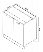 CORP INFERIOR BUCATARIE SQUARE 50 CM 2 USI MDF FAG_2