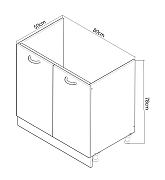 CORP INFERIOR BUCATARIE SQUARE 80 CM 2 USi  MDF ALB_2