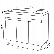 BAZA SI LAVOAR SERIA 286, 100CM ALB_4