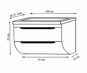 BAZA SI LAVOAR SERIA 730, 100CM, SUSPENDATA CU SERTARE, ALB RUSTIC_4