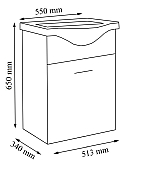 BAZA SI LAVOAR SERIA 130, 55CM, SUSPENDATA, ALB_3