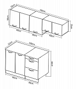 SET BUCATARIE SARONA 160CM CORP HOTA, SONOMA/ANTRACIT_2