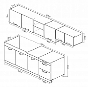 SET BUCATARIE SARONA 220CM CORP HOTA, SONOMA/ANTRACIT_2