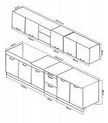 KITCHEN SET SARONA 240.01CM, WHITE/ANTHRACIT_2