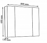 OGLINDA EDGE 80CM ALB_2